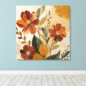 Modern Boho Botanical Abstract Wall Art キャンバスプリント (インサイチュ (ウッドフロア))