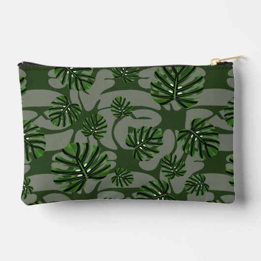 Modern Boho Botanical Leaves Pattern アクセサリーポーチ (裏面)