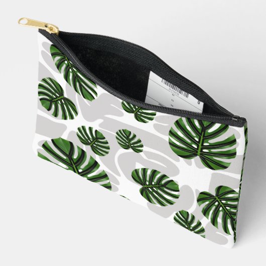 Modern Boho Botanical Leaves Pattern アクセサリーポーチ (見開き)