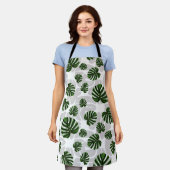 Modern Boho Botanical Leaves Pattern エプロン (着用した状態)