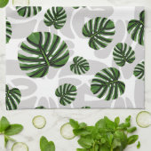 Modern Boho Botanical Leaves Pattern キッチンタオル (折り畳み)