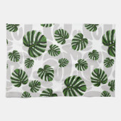 Modern Boho Botanical Leaves Pattern キッチンタオル (横)
