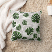 Modern Boho Botanical Leaves Pattern クッション (ブランケット)