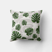 Modern Boho Botanical Leaves Pattern クッション (裏面)