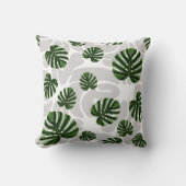 Modern Boho Botanical Leaves Pattern クッション (正面)