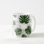 Modern Boho Botanical Leaves Pattern コーヒーマグカップ (正面右)