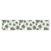 Modern Boho Botanical Leaves Pattern ショートテーブルランナー (横)