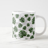 Modern Boho Botanical Leaves Pattern ジャンボコーヒーマグカップ (右)