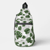 Modern Boho Botanical Leaves Pattern スリングバッグ (正面)
