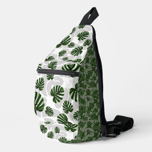 Modern Boho Botanical Leaves Pattern スリングバッグ (右コーナー)