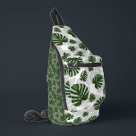 Modern Boho Botanical Leaves Pattern スリングバッグ<br><div class="desc">Bring the freshness of nature into your everyday life with our botanical pattern featuring stylized Monstera leaves and organic foliage. This design blends organic aesthetics with a modern, bohemian flair, making it ideal for home textiles, device cases, and fashion accessories. Flexible Design: We’ve created this pattern on a transparent base...</div>