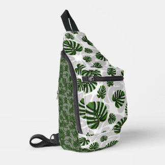 Modern Boho Botanical Leaves Pattern スリングバッグ