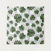 Modern Boho Botanical Leaves Pattern タペストリー (正面(横))