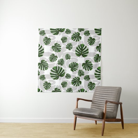 Modern Boho Botanical Leaves Pattern タペストリー (インサイチュ)