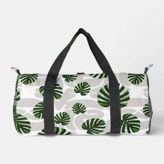 Modern Boho Botanical Leaves Pattern ダッフルバッグ (正面)
