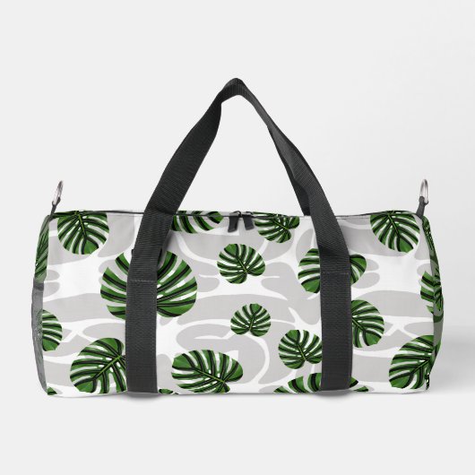 Modern Boho Botanical Leaves Pattern ダッフルバッグ (裏面)