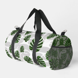 Modern Boho Botanical Leaves Pattern ダッフルバッグ