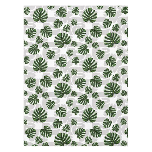 Modern Boho Botanical Leaves Pattern テーブルクロス (正面)