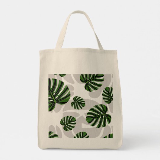 Modern Boho Botanical Leaves Pattern トートバッグ (裏面)