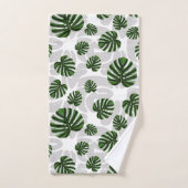 Modern Boho Botanical Leaves Pattern バスタオルセット (ハンドタオル)