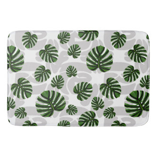 Modern Boho Botanical Leaves Pattern バスマット