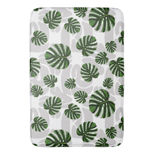Modern Boho Botanical Leaves Pattern バスマット (正面縦)