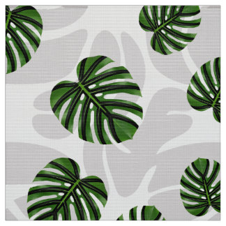 Modern Boho Botanical Leaves Pattern ファブリック