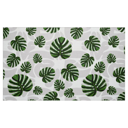 Modern Boho Botanical Leaves Pattern ファブリック (ファットクウォーター)