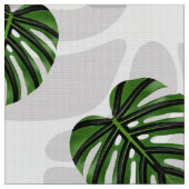 Modern Boho Botanical Leaves Pattern ファブリック (クローズアップ)