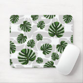 Modern Boho Botanical Leaves Pattern マウスパッド (マウス)