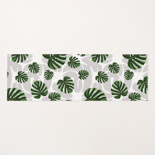 Modern Boho Botanical Leaves Pattern ヨガマット (正面(横))