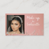 Modern Boho Botanical Photo Script Dusty Rose 名刺 (正面)