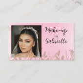 Modern Boho Botanical Photo Script Soft Pink 名刺 (正面)