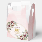 Modern Boho Burgundy Floral 60th Birthday Gift Box フェイバーボックス (オープン)