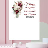 Modern Boho Burgundy White Rose Wedding Backdrop タペストリー