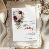 Modern Boho Burgundy White Wedding Custom Poster ポスター