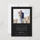 Modern Boho Calligraphy 4 Photo Wedding Thank You サンキューカード (裏面)