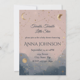 Modern Boho Celestial Baby Shower Invitation 招待状