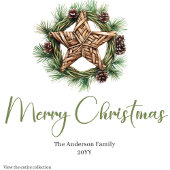 Modern Boho Christmas Tree Botanical Party Napkins