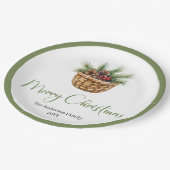 Modern Boho Christmas Tree Botanical Party Plates ペーパープレート (アングル)