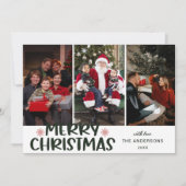 Modern Boho Christmas Tree Merry Christmas 3 Photo シーズンカード (正面)