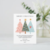 Modern Boho Christmas Trees シーズンポストカード (スタンド正面)