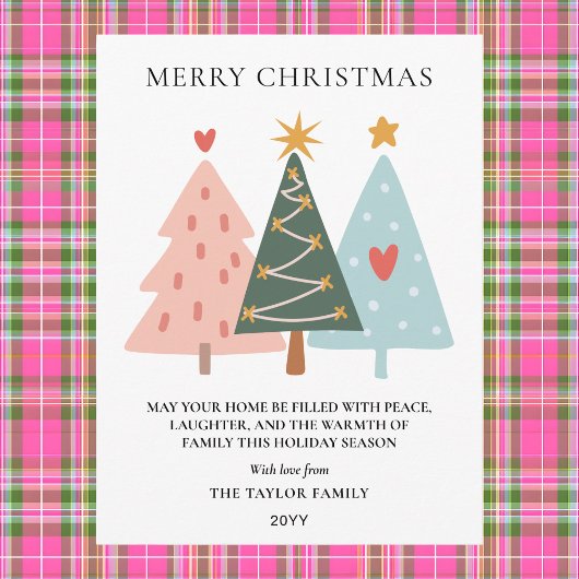 Modern Boho Christmas Trees シーズンポストカード