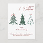 Modern Boho Christmas Trees Decor Holiday ポストカード (正面)