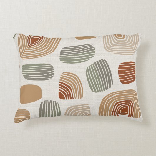 Modern Boho Earth Tones Abstract ID1273 アクセントクッション (正面)