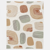Modern Boho Earth Tones Abstract ID1273 フリースブランケット (正面)