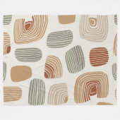 Modern Boho Earth Tones Abstract ID1273 フリースブランケット (正面(横))