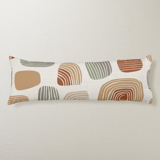 Modern Boho Earth Tones Abstract ID1273 ボディピロー (正面)