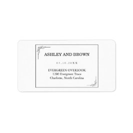 Modern Boho Elegant minimalist Return Address  ラベル