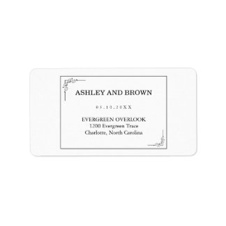 Modern Boho Elegant minimalist Return Address  ラベル